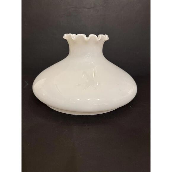 Aladdin Lamp Glass Shade - Etsy Vintage Opal Glass Oil Kerosene Lamp Ruffled Shade 9 3/4\
